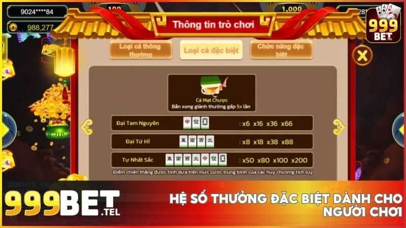 Săn cá trúng lớn với hệ số nhân hấp dẫn, giúp tối đa hóa lợi nhuận tại 999BET