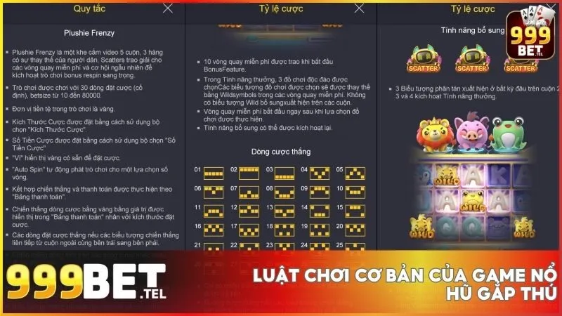 Chỉ với vài thao tác đơn giản, quay thưởng và săn phần thưởng lớn từ những biểu tượng đáng yêu