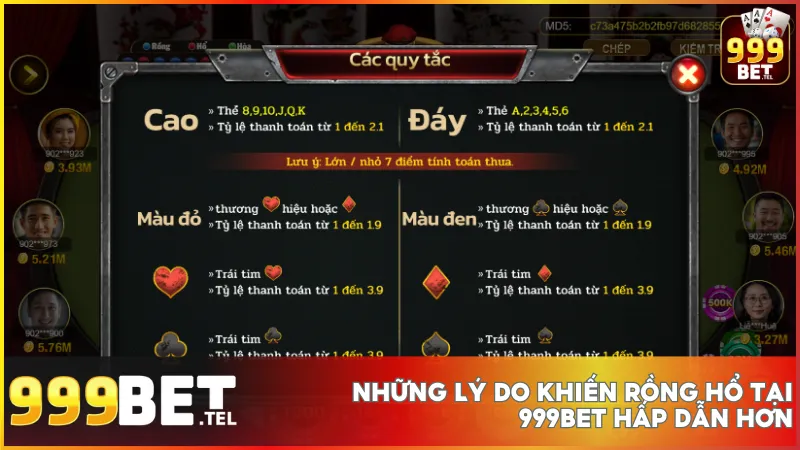 Giao diện trực quan, cược linh hoạt, khuyến mãi siêu hấp dẫn và công nghệ MD5 minh bạch - tất cả tạo nên trải nghiệm cá cược đỉnh cao