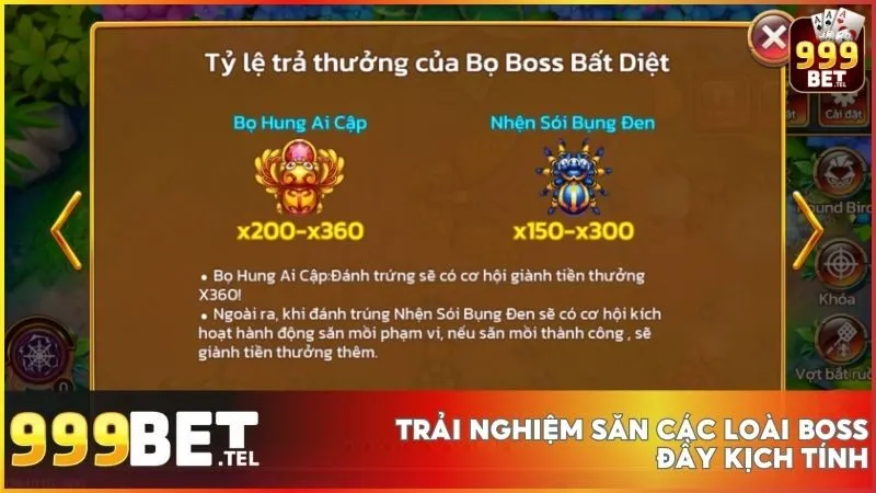 Khám phá các loài boss với  phần thưởng khủng