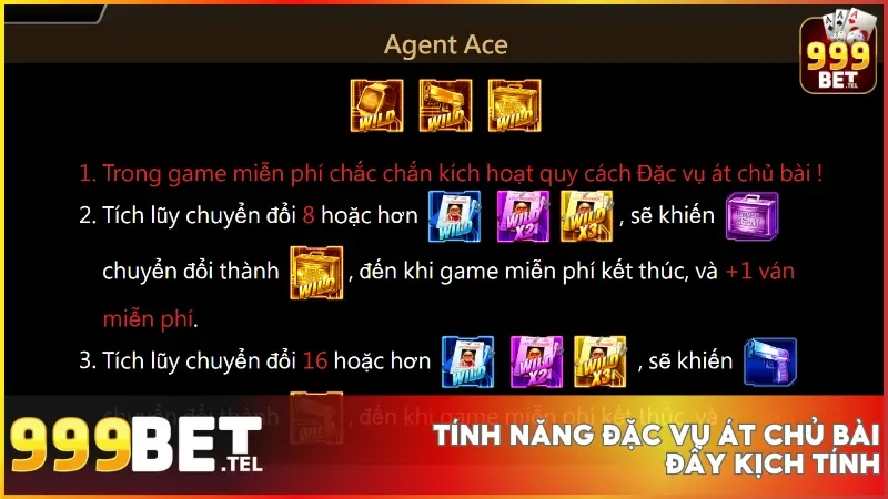 Đặc vụ át chủ bài tại 999bet khám phá tựa game nổ hũ đầy hấp dẫn 4 Tính năng chuyển đổi biểu tượng đặc biệt giúp bùng nổ phần thưởng cực đại trên mỗi lượt quay
